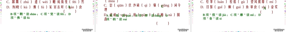 高考语文拼音训练题课件 人教版 课件