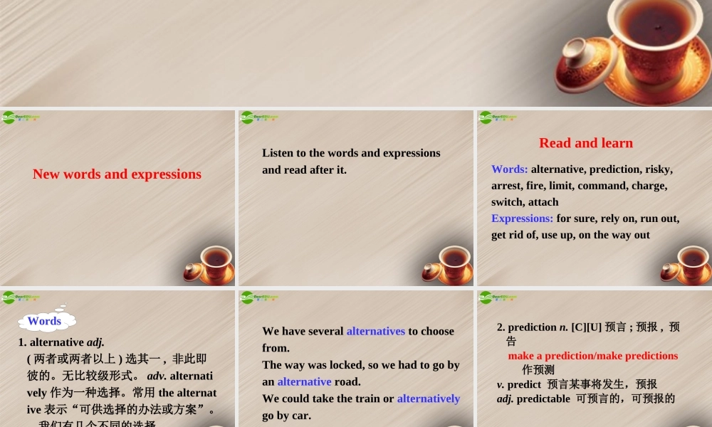 高中英语 Module 1 New words and expressions课件 外研版必修4 课件