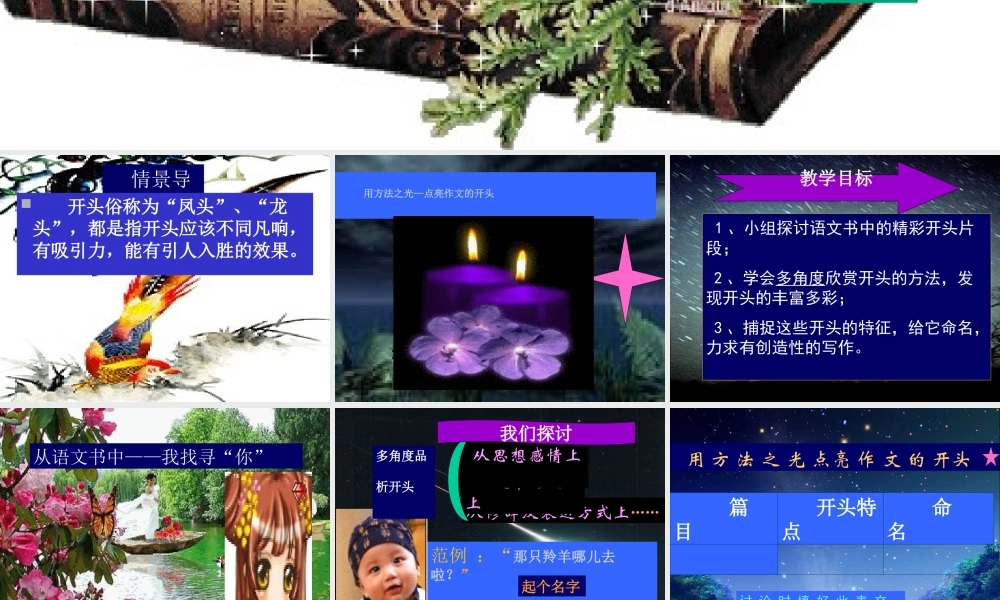 高考语文 用方法之光点亮作文的开头复习课件 新人教版 课件