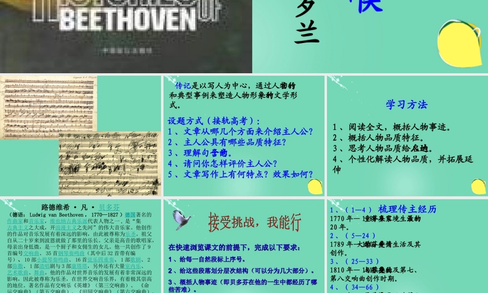 语文扼住命运的咽喉课件2粤教版选修传记蚜 课件