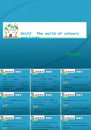 湖南省高考英语总复习 M8 Unit 3 The world of_colours and light(1)课件 牛津版译林版 课件