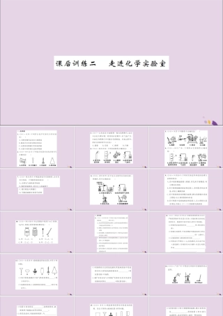湖北省中考化学一轮复习 课后训练二 走进化学实验室习题课件