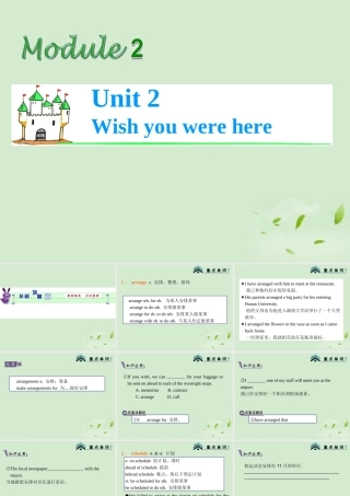 高考英语总复习第一轮 Module2 Unit 2 Wish you were here课件(江苏专版) 课件