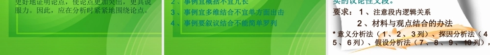 高中语文 议论文写作指导议论文材料与观点的结合课件
