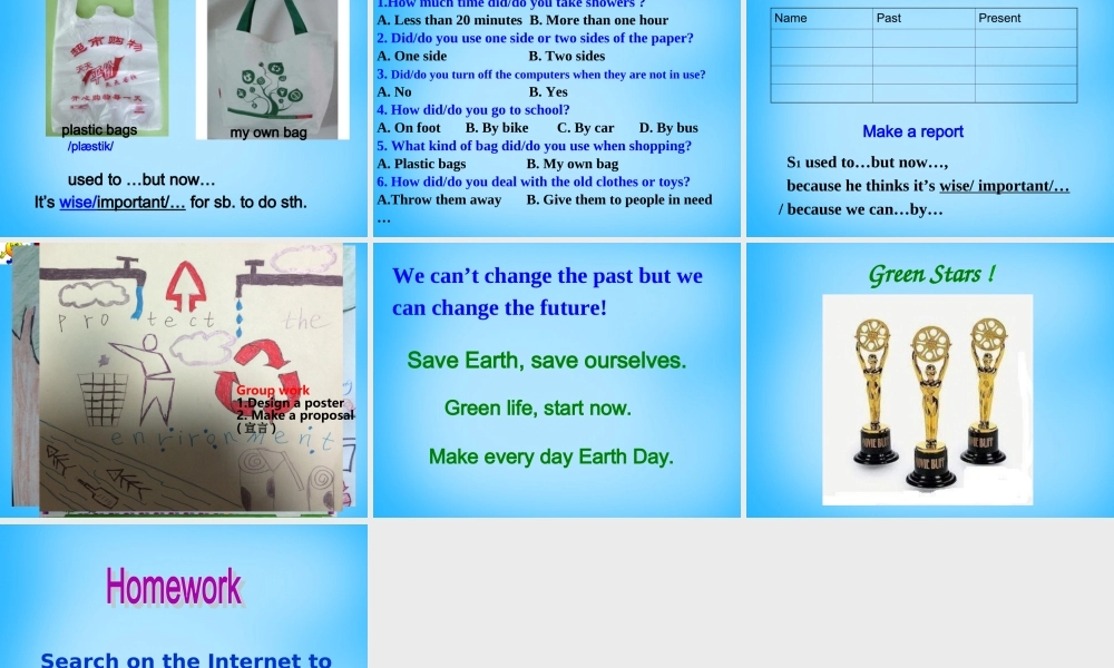 河西分校八年级英语下册 Unit 8 A green world课件 (新版)牛津版 课件