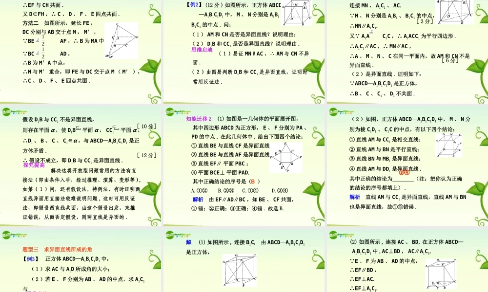 高考数学 8.3  空间点、直线、平面之间的位置关系总复习课件