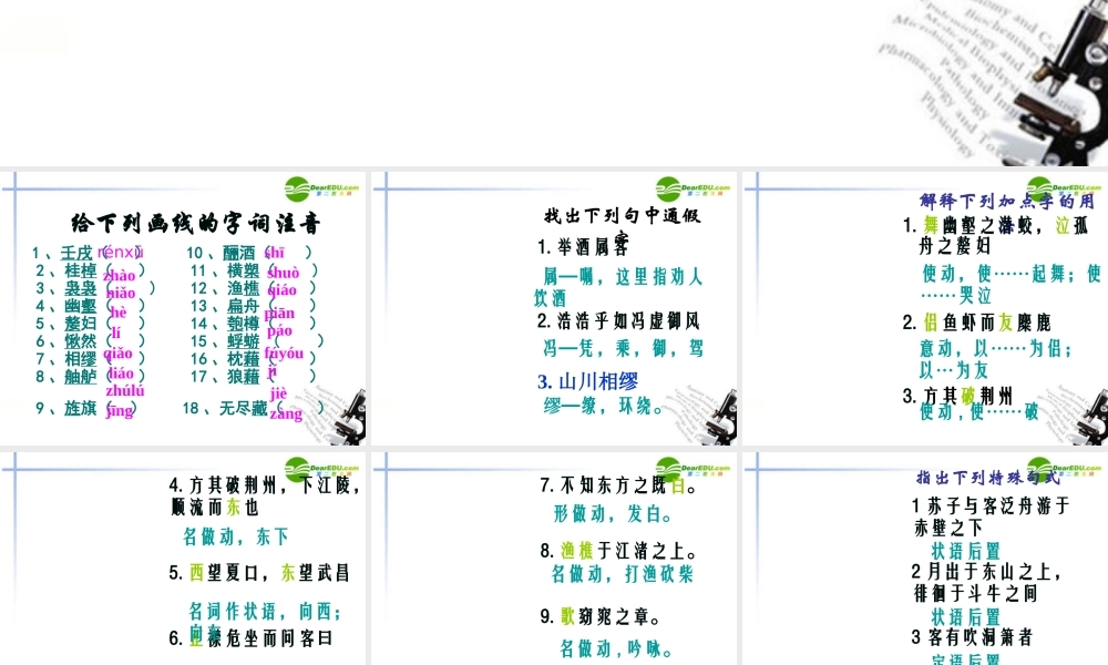 高中语文(赤壁赋)教学课件 鲁教版必修2 课件