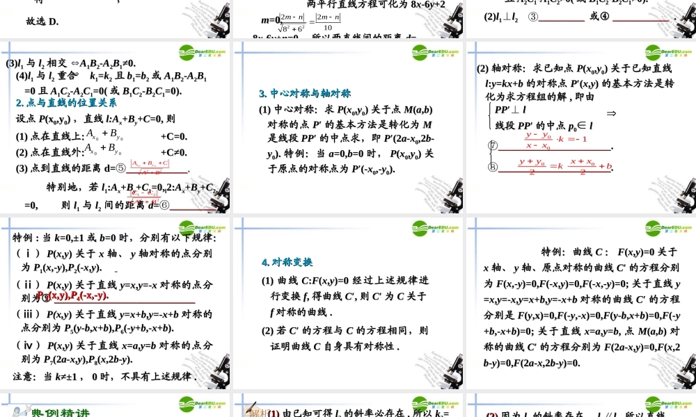 高中数学 第15讲两直线的位置关系与对称问题课件 新人教A版必修2 课件