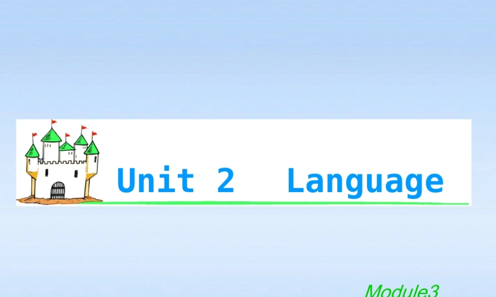 湖南省高考英语总复习 M3 Unit 2 Language课件 牛津版译林版 课件