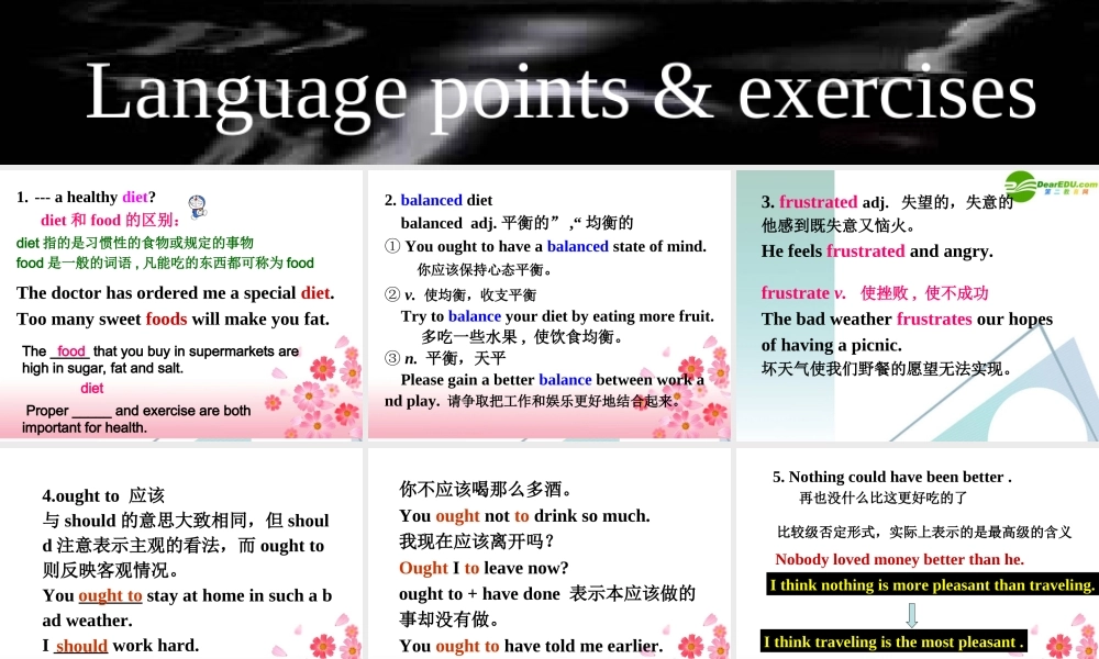 高中英语 Language points & exercises课件 新人教版必修3 课件