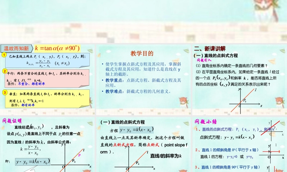 高中数学 3.2.1直线的点斜式方程课件 新人教A版必修2