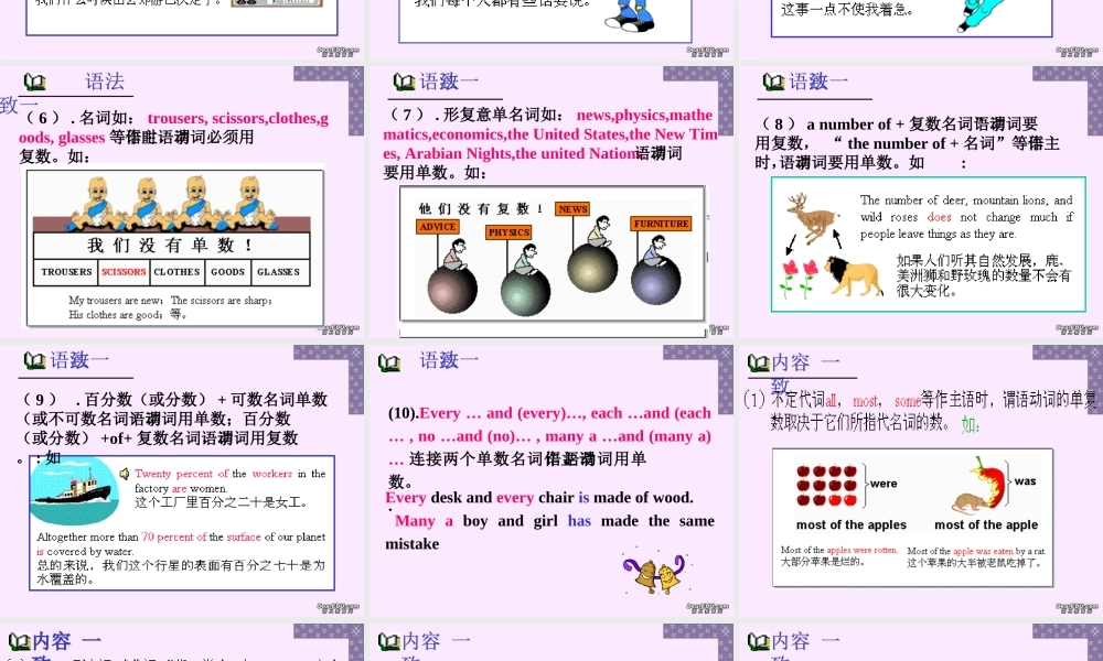 浙江省高一英语语法汇总agreement课件 人教版 必修3-4 课件