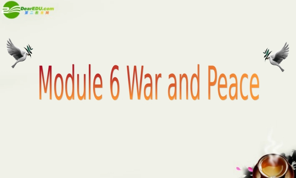 高中英语 Module6(War and Peace)introduction,reading and voca课件4 外研版选修6 课件
