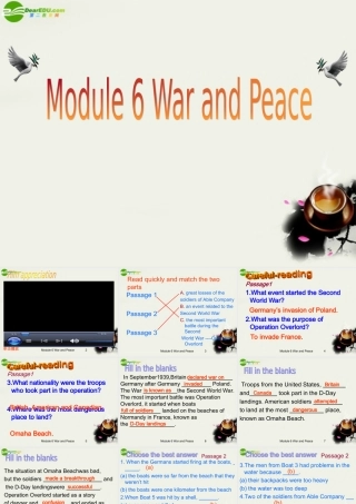 高中英语 Module6(War and Peace)introduction,reading and voca课件4 外研版选修6 课件