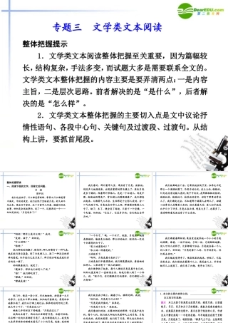 高考语文二轮复习 文学类文本阅读课件 新人教版 课件