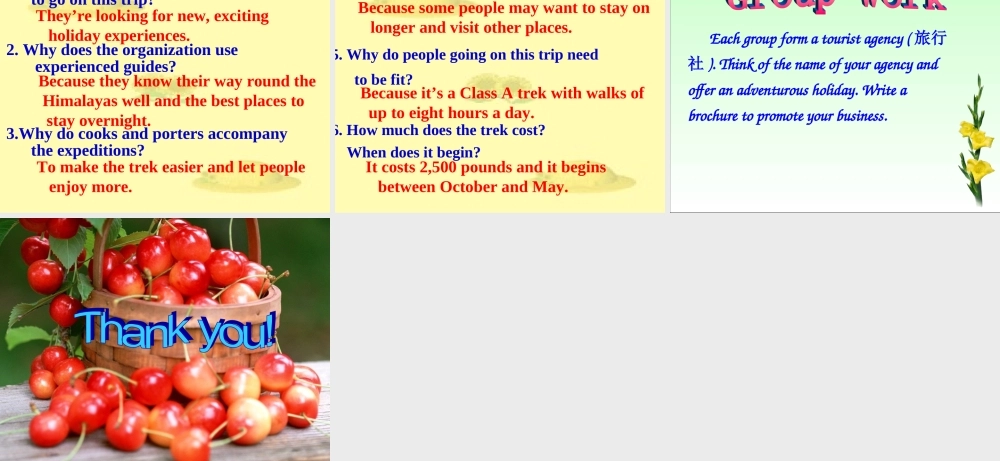 高中英语 Unit8 Lesson1(Adventure)Adventure Holidays课件7 北师大版必修3 课件