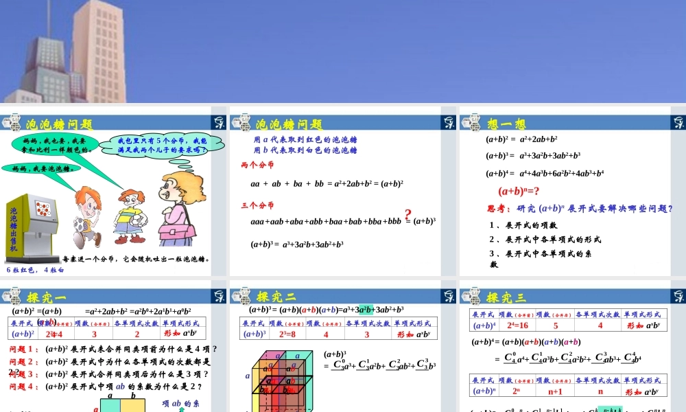 高中数学 二项式定理教学课件 新人教A版选修2 课件