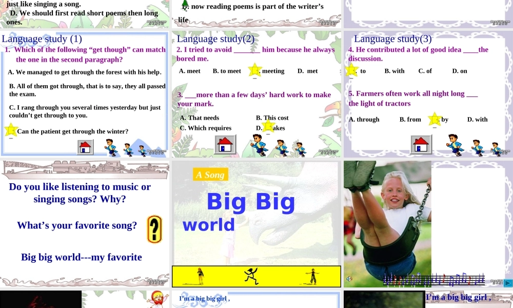 高二英语Unit4课件 人教版 课件