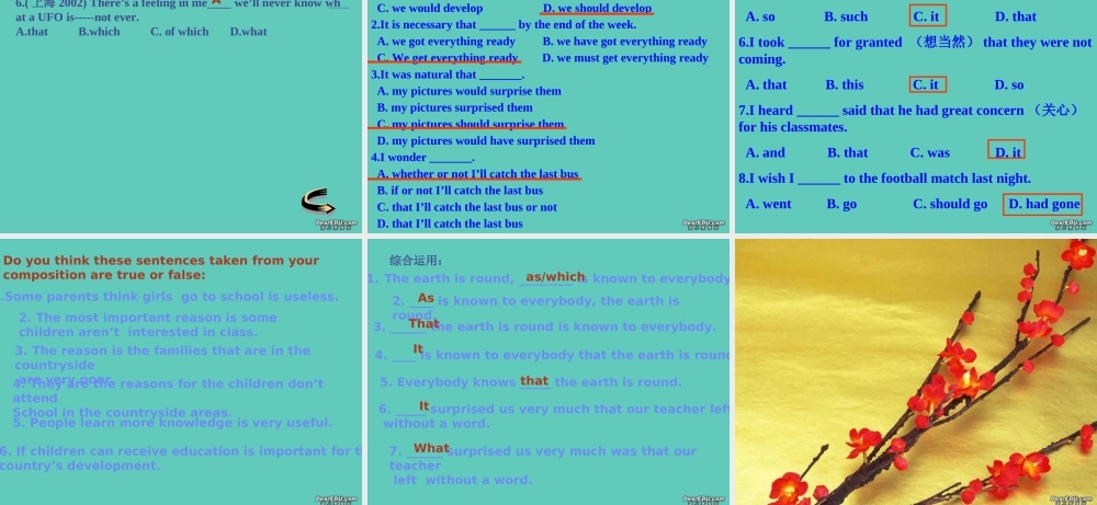 江苏地区高一英语名词性从句复习 牛津英语 课件