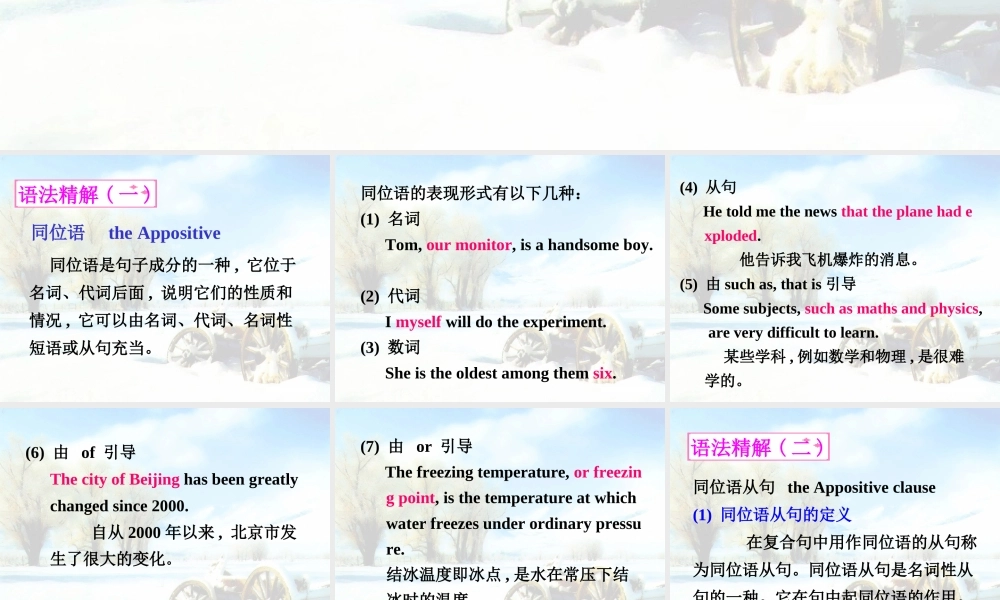 高三英语高考详谈同位语从句及练习课件人教版 课件