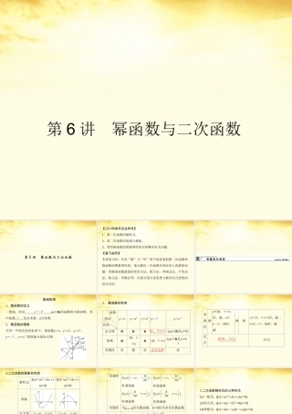 高考数学一轮复习 第二篇 函数与基本初等函数Ⅰ第6讲 幂函数与二次函数课件 理 课件