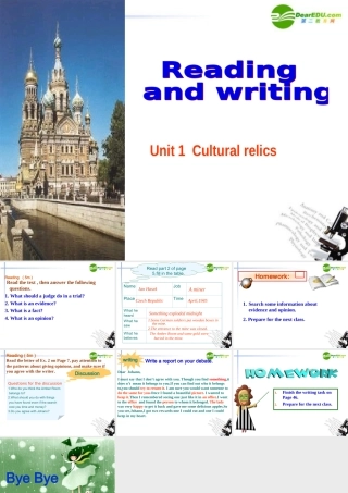 高中英语 Unit1 Reading and Writing课件 新人教版必修2 课件