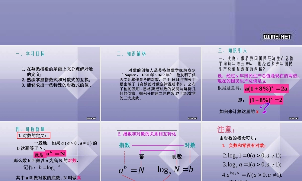 高一数学对数与对数函数课件