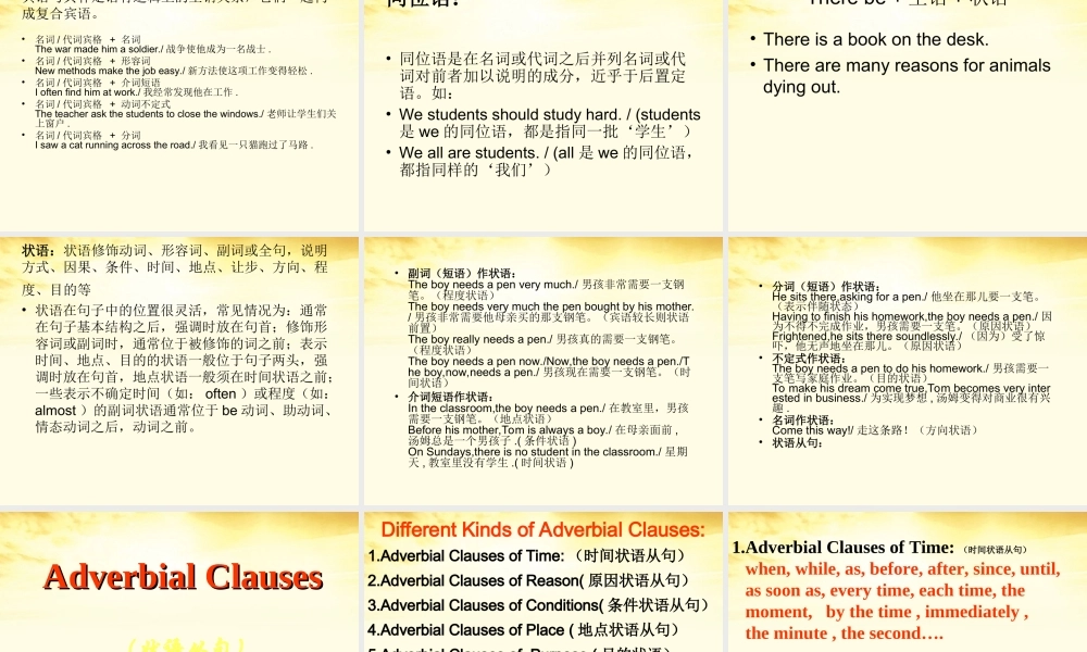 高三英语(高考英语语法：句子成分)课件