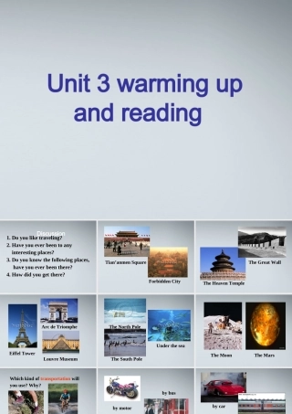 高中英语 warming & reading课件