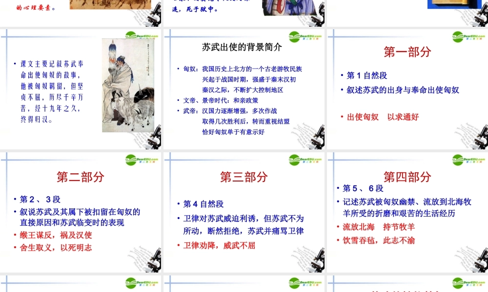 高中语文 第四单元第14课(苏武传)课件(1) 新人教版必修4 课件