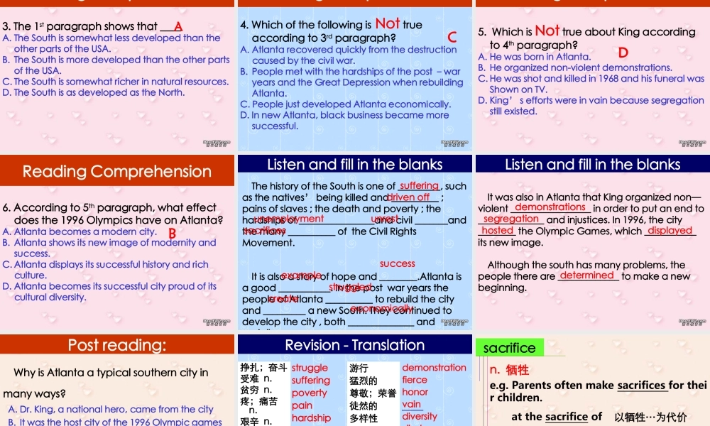 高二英语 unit16 listening-reading 高二英语Unit16复习课件[整理二套]新课标 人教版 高二英语Unit16复习课件[整理二套]新课标 人教版