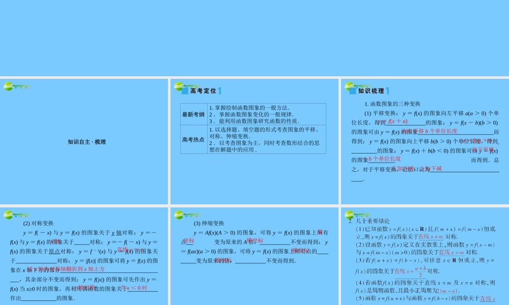 高考数学理一轮复习 2-9函数的图象 精品课件