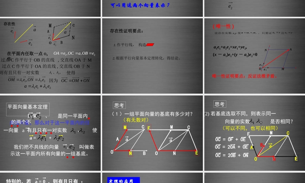 高中数学 221平面向量基本定理课件 新人教B版必修4 课件