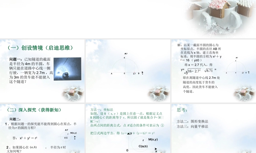 高中数学 411圆的标准方程课件3 新人教A版必修2 课件