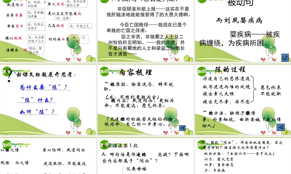 高中语文 第二专题之(陈情表)课件 苏教版必修5 课件