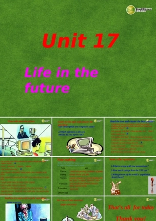 高中英语 Life in the future课件