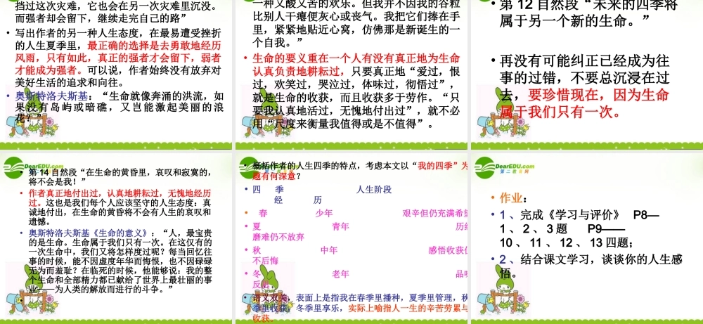 高中语文(我的四季)课件6 苏教版必修1 课件