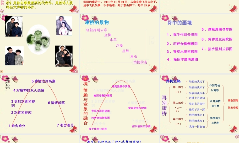 高中语文2诗两首再别康桥课件新人教版必修1 课件