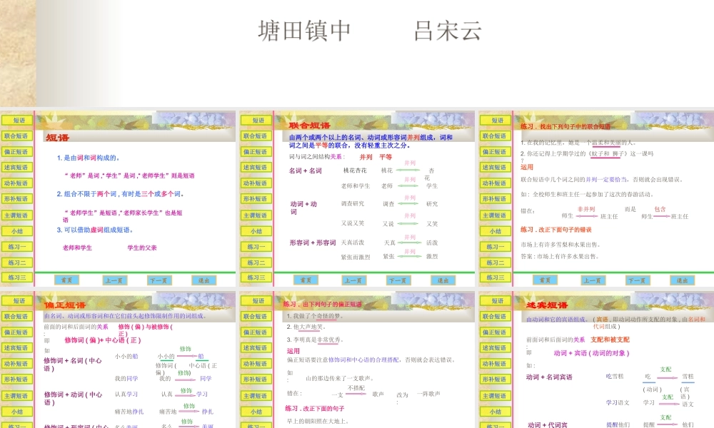 短语学习 课件示例 课件