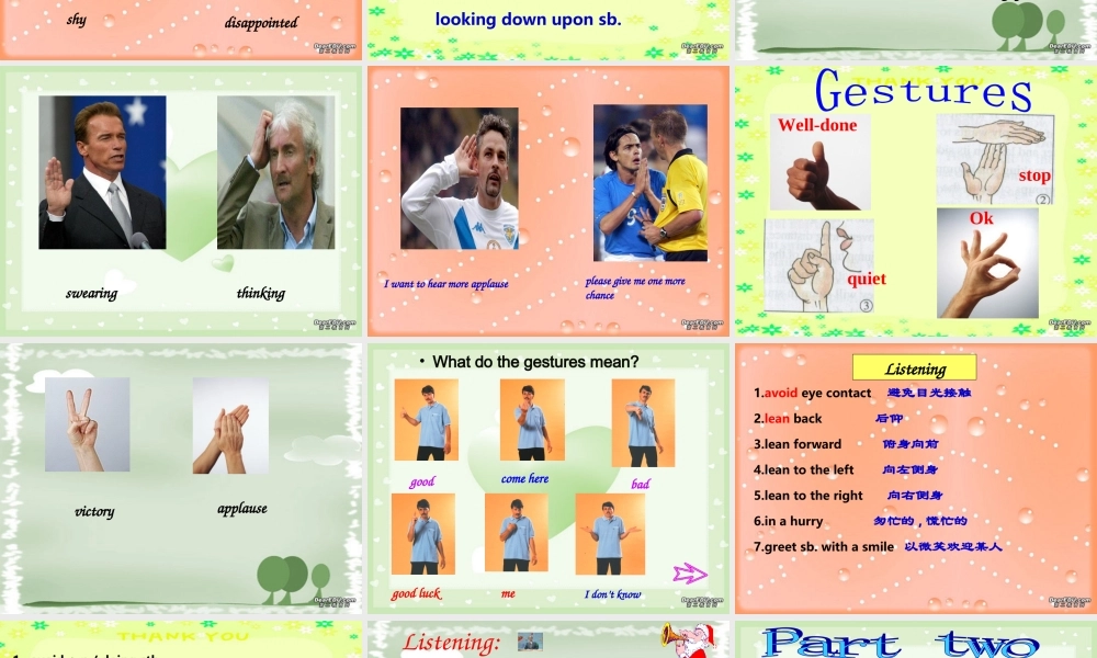 高一英语Unit21 Body Language新课标 人教版 课件