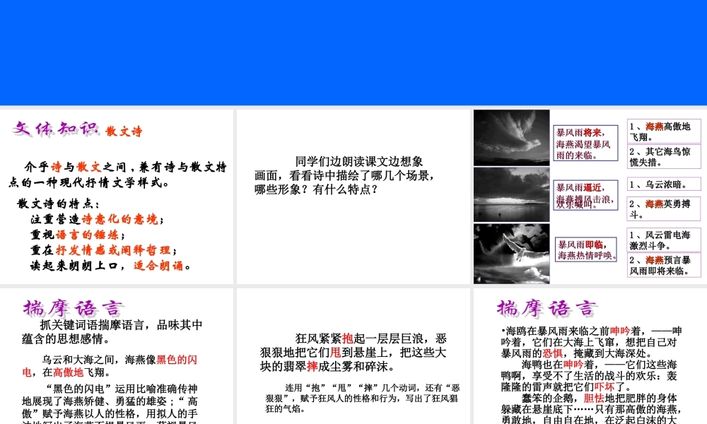 海燕——散文诗的阅读方法