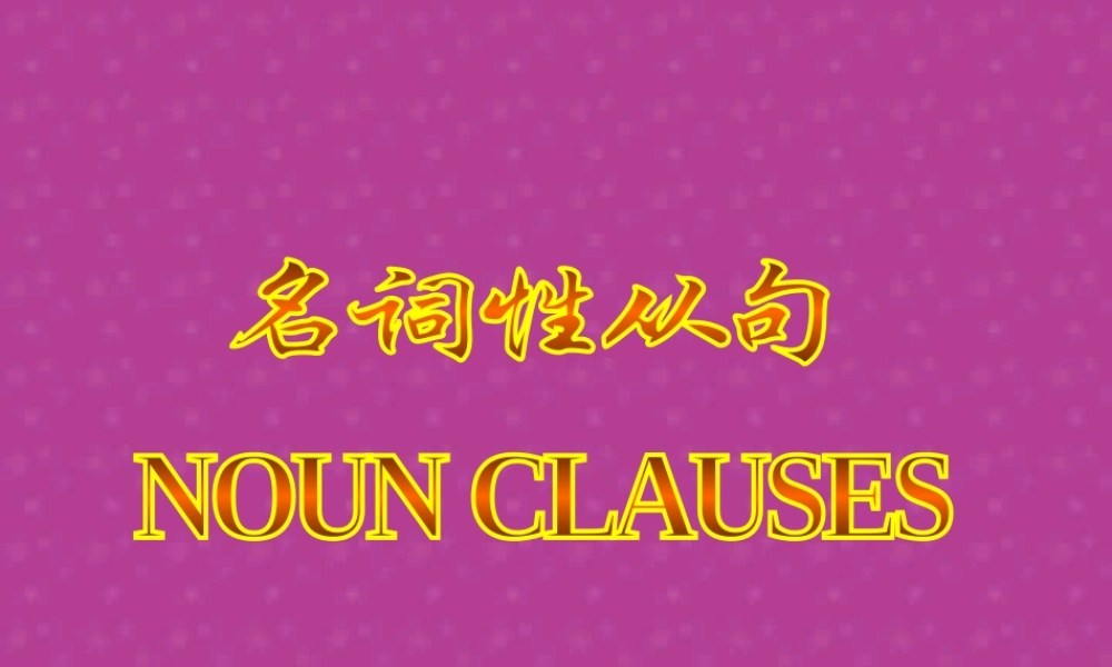 高中英语语法 名词性从句 新课标 课件