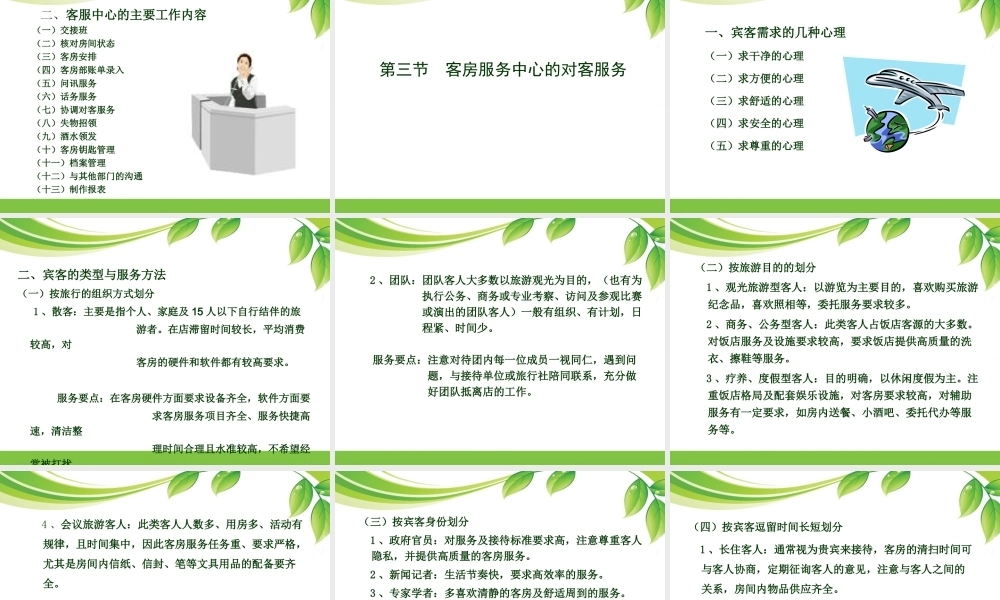 客房服务中心服务与管理课件