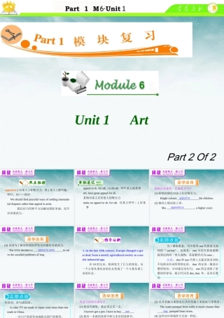 高中英语总复习 M6 Unit 1-2 Art课件