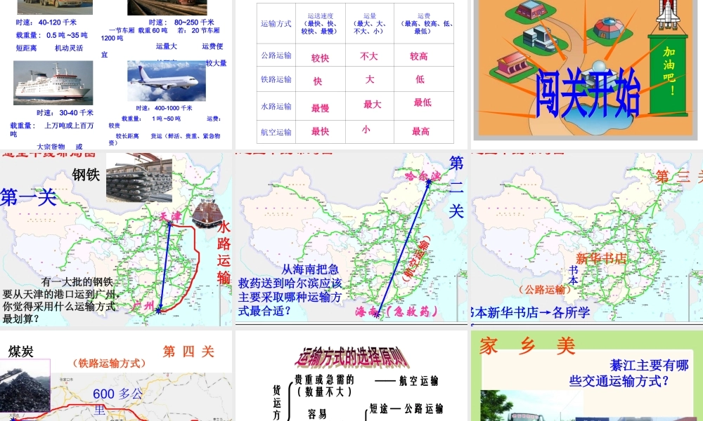 多种多样的运输方式四年级品德