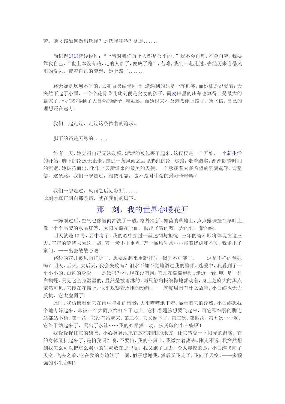 历年南通中考满分作文_第2页
