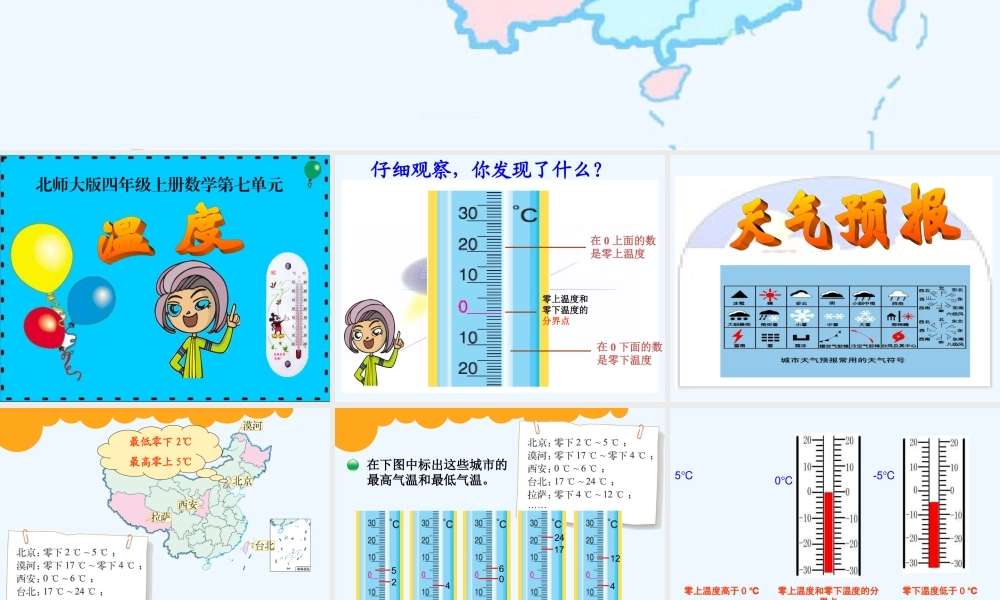 小学数学北师大2011课标版四年级温度-(2)