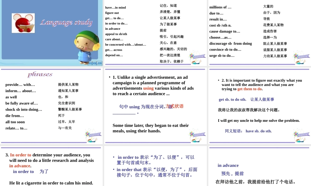 高中英语 Unit1 Advertising Project精品课件 牛津译林版必修4 课件