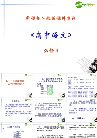 高中语文(梳理探究如何使用熟语)课件 新人教版必修2 课件