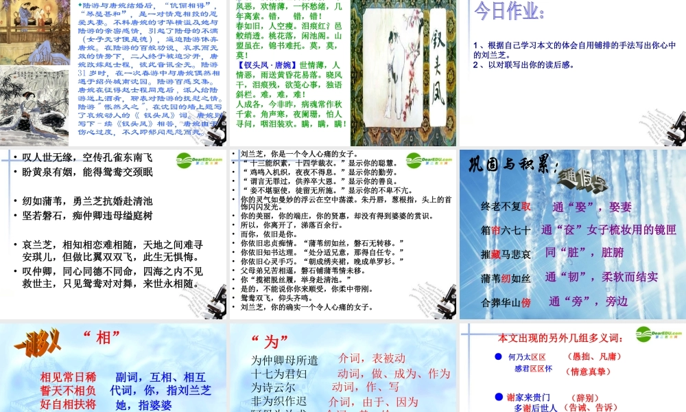 高中语文 孔雀东南飞课件 新人教版必修2 课件